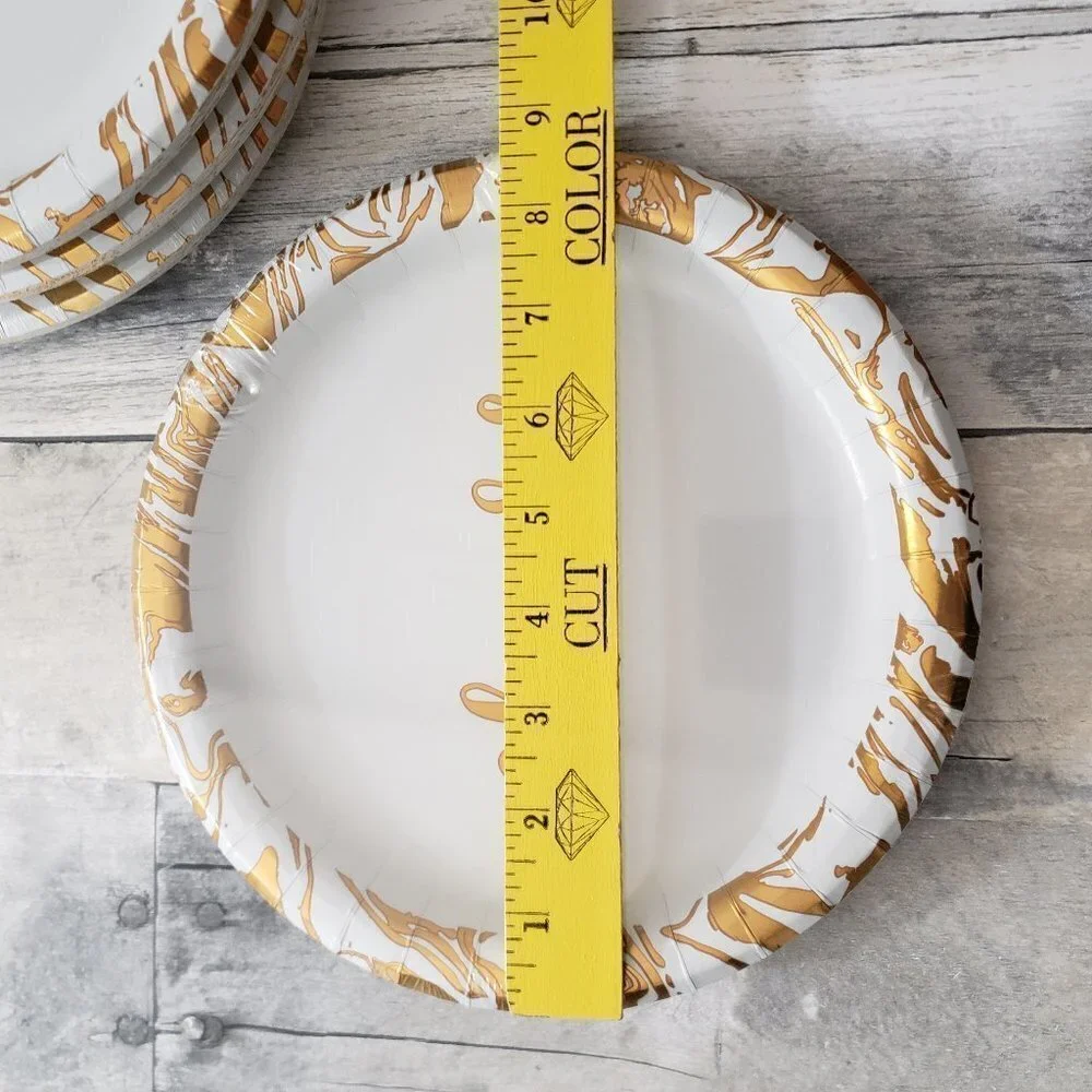 NWT - Set of 4 Gold Cheers Paper Plates (each package is 10 count)
